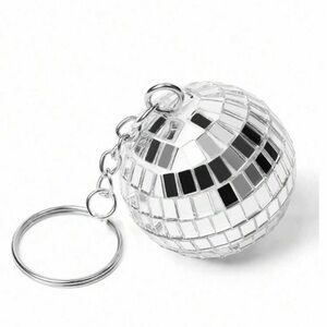 Silver Disco Ball Keychain